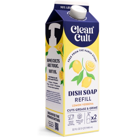 Cleancult Liquid Dish Soap Refill, Lemon Verbena